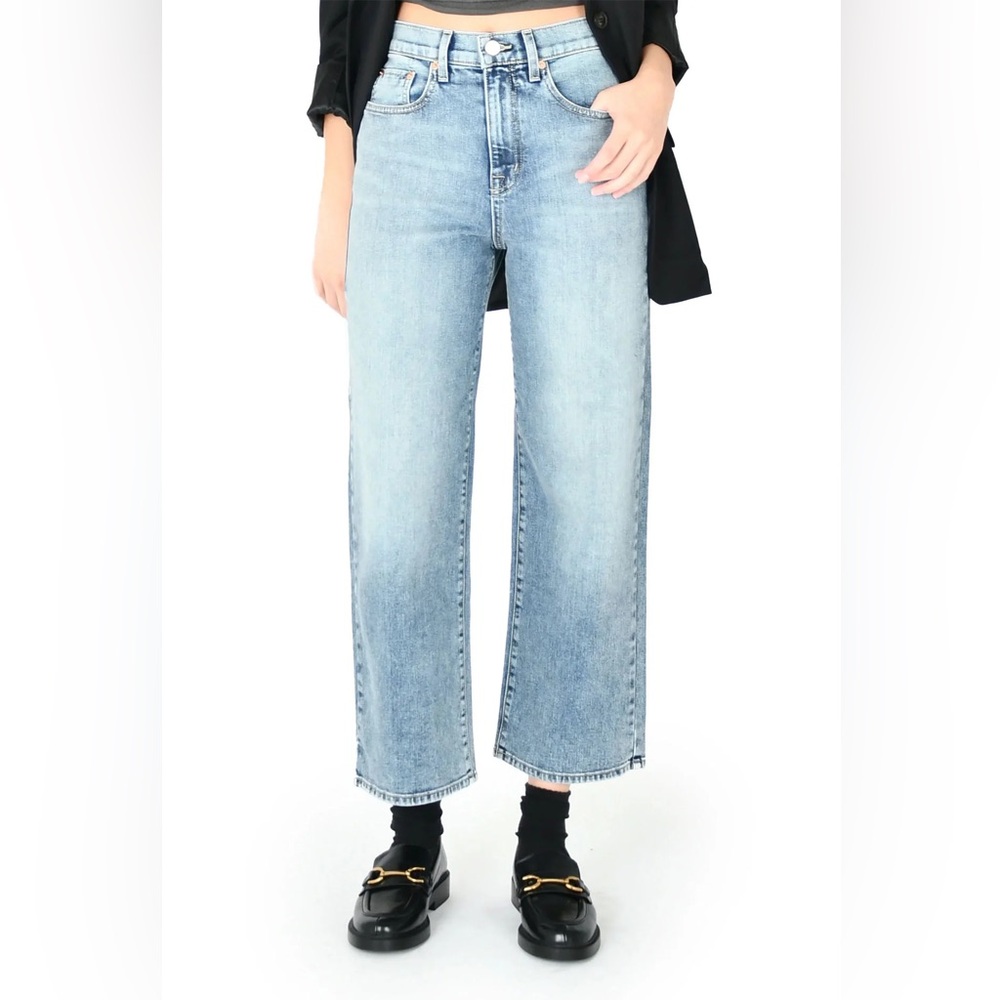 NWT Anthropologie Modern American Savannah High Rise Wide Leg‎ Cape Blue Size 26